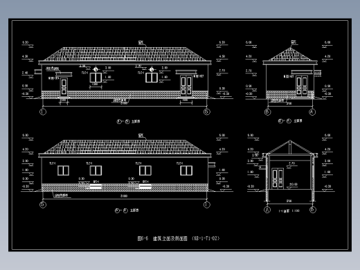 图6-6  建筑立面及剖面图（KB-1-T1-02）