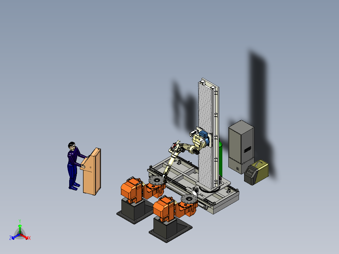 移动立式焊接机械手调试模拟