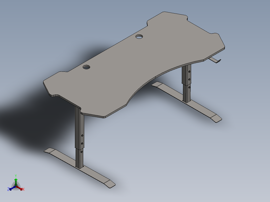 电脑桌(22)正等轴测图