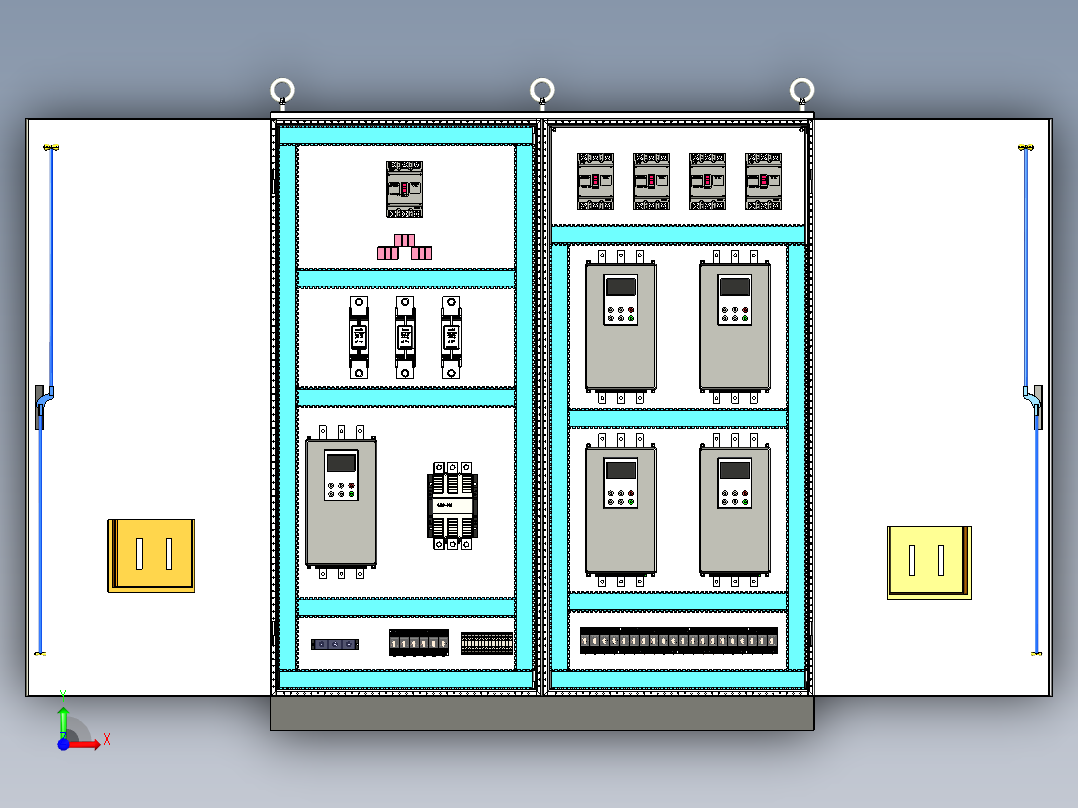 双柜组装软启动旁路控制柜 56284前视图