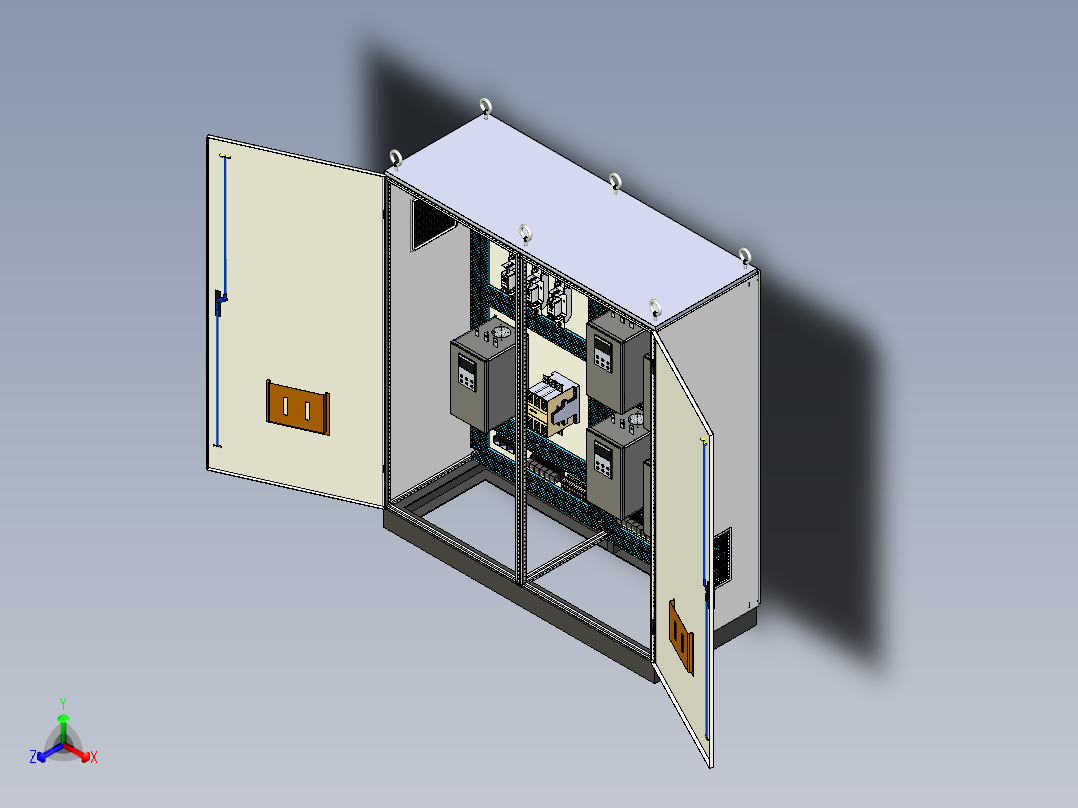 双柜组装软启动旁路控制柜 56284正等轴测图