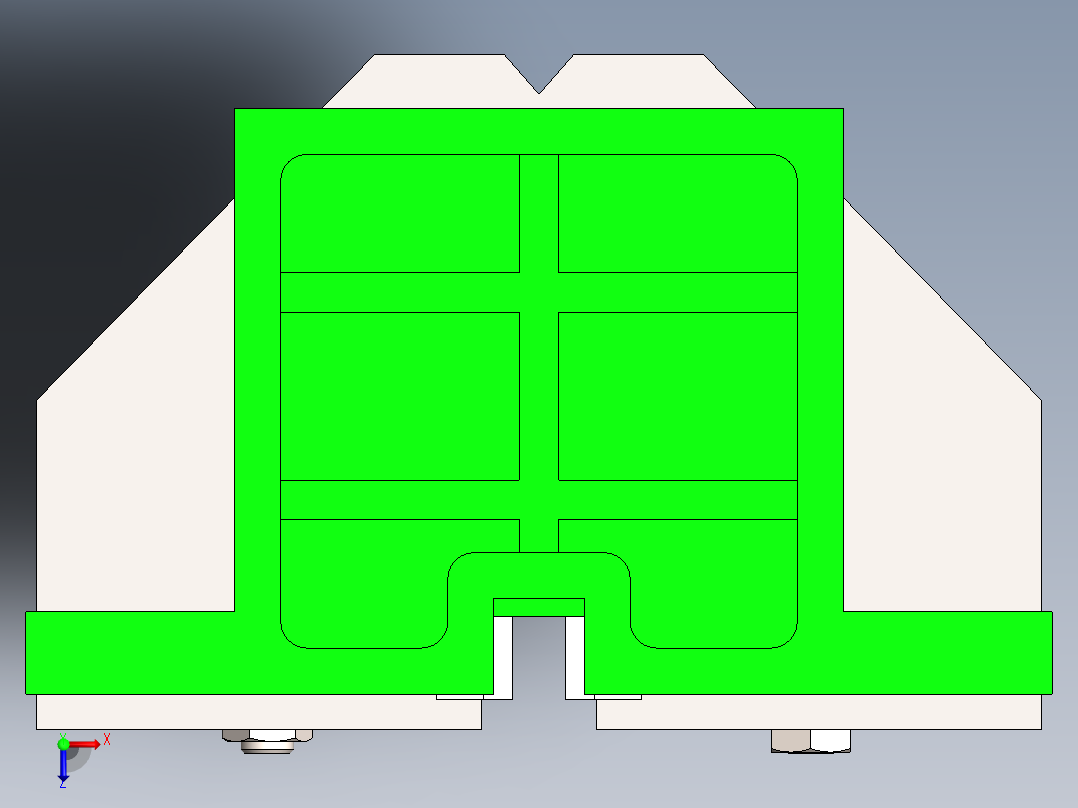 机械单元，通过在垂直和水平方向上的运动来控制纵向和横向倾斜的程度俯视图