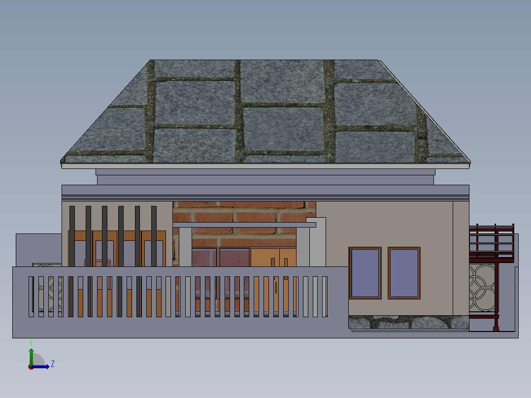 巴厘岛别墅左视图