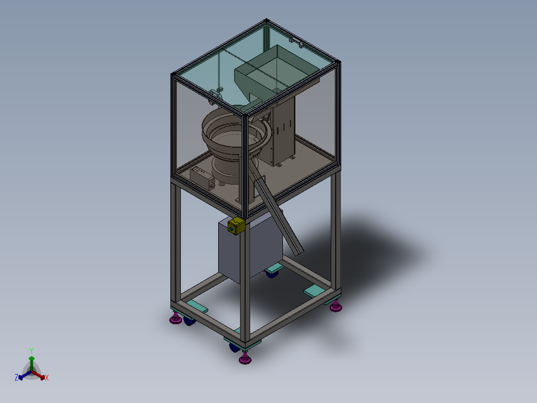 物料振动盘  sw20正等轴测图