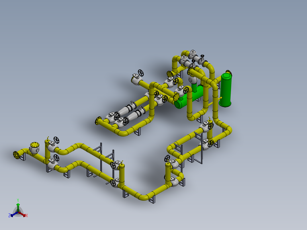 煤气输送减压器 sw22正等轴测图