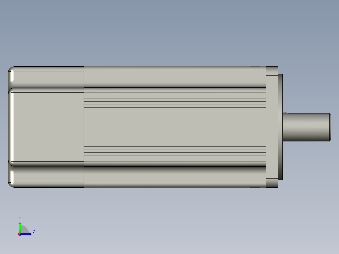 台达伺服电750带刹车电机左视图