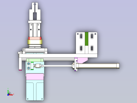 一款气缸夹取旋转结构设计前视缩略图