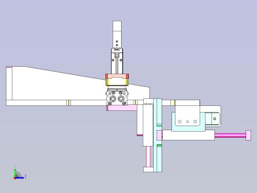 一款气缸夹取旋转结构设计左视缩略图