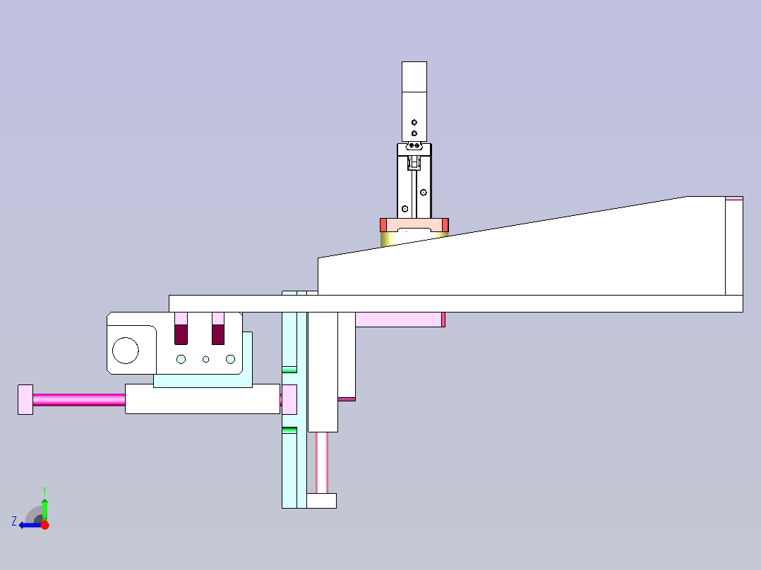 一款气缸夹取旋转结构设计右视图