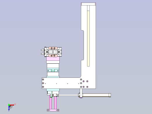 一款气缸夹取旋转结构设计俯视缩略图