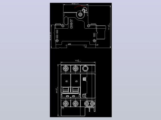 NXBFLE-32 2P剩余电流动作断路器外形安装尺寸图202202