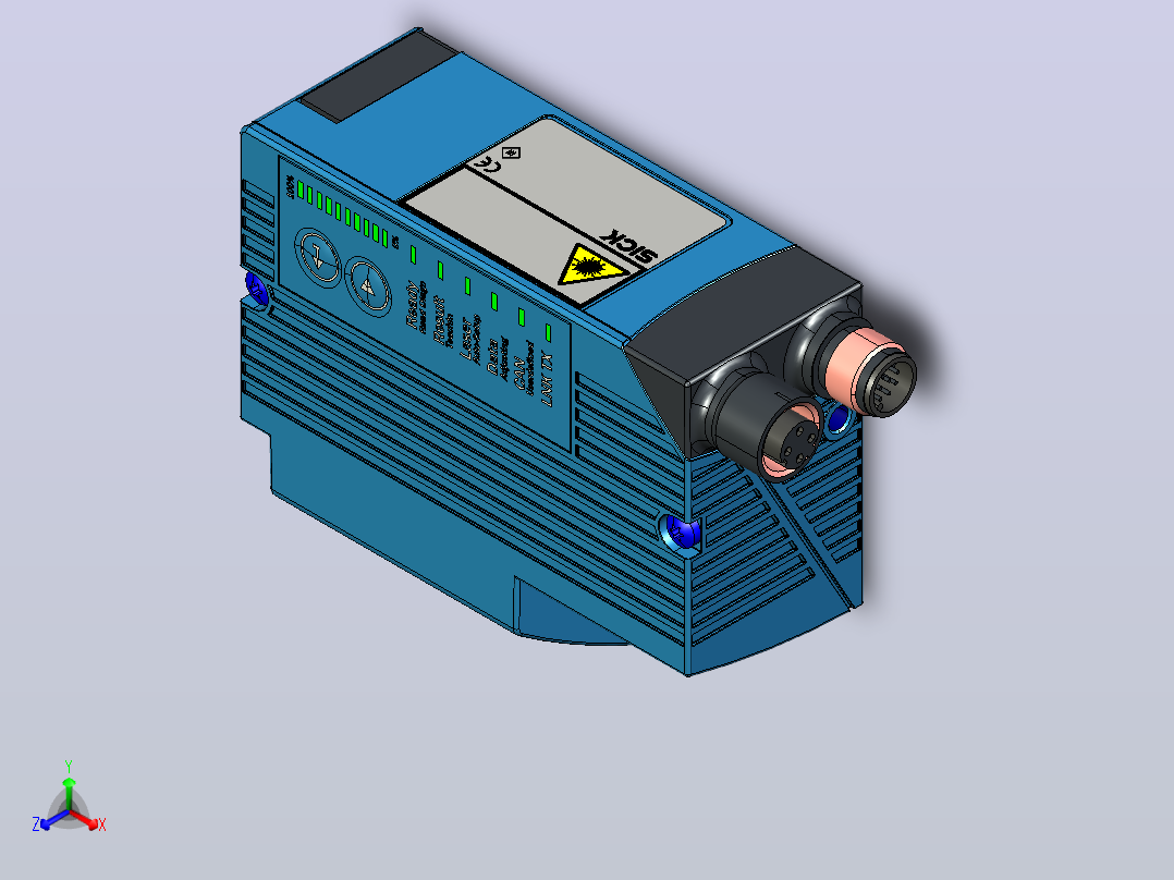 CLV64x条码扫描器正等轴测图