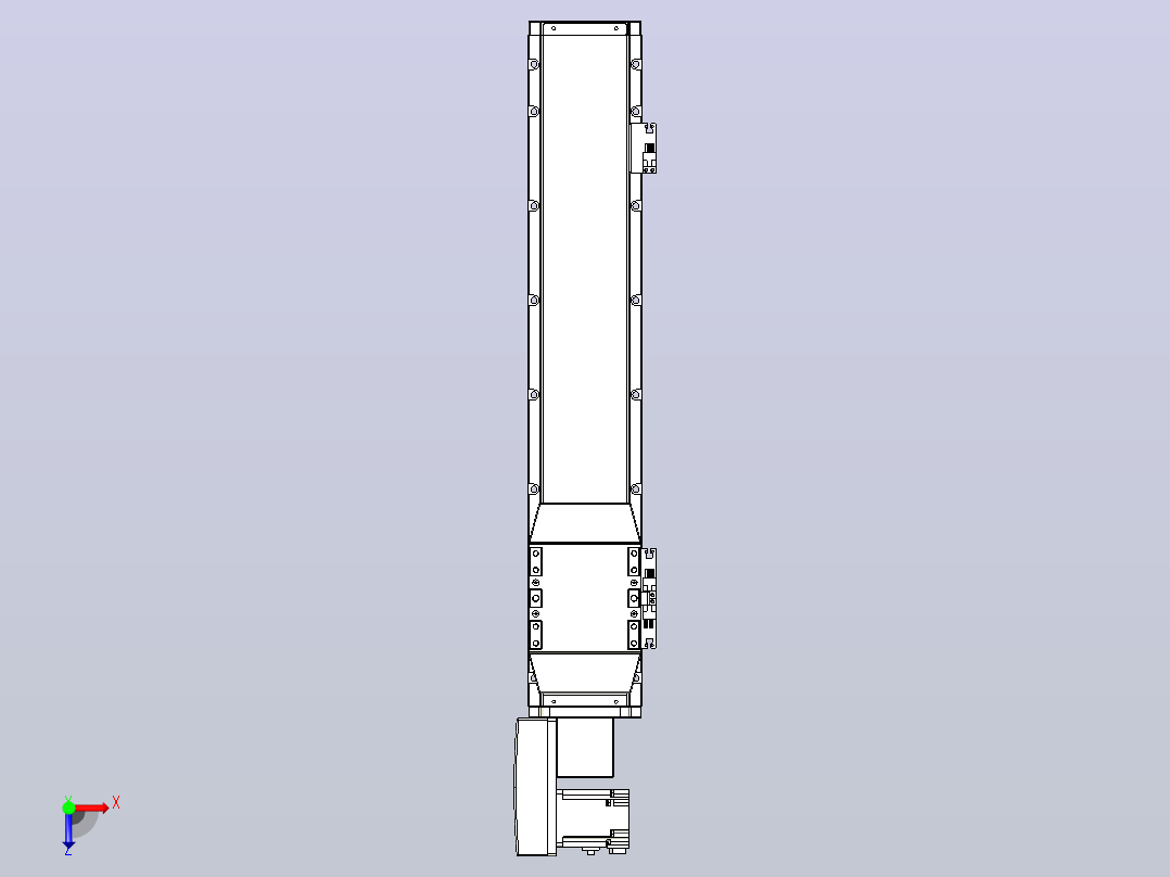 机器人皮带驱动直线轴TPA-GCB-120-P70-L450-QL-M20-N3俯视图