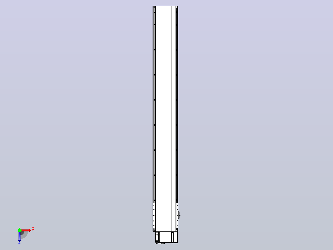 皮带直线轴半封闭可选导轨TPA-HNB-202D-140-L1450-RP-C-P75-N3俯视图