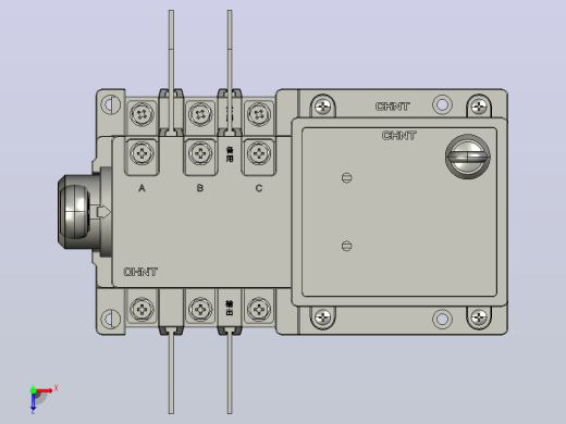 NH42B-16～100_3SZ 3P自动转换开关三维模型202202俯视缩略图