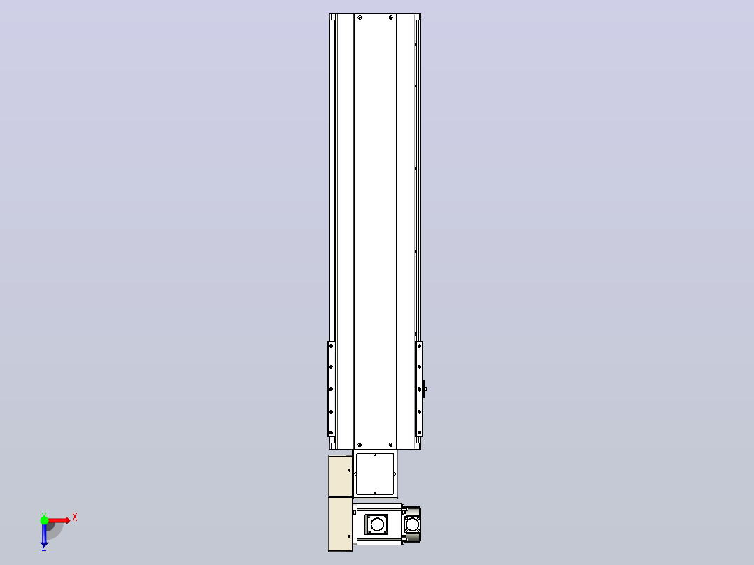 皮带直线轴半封闭可选导轨TPA-HNB-220D-176-L650-ML-C-P1K-N3俯视图