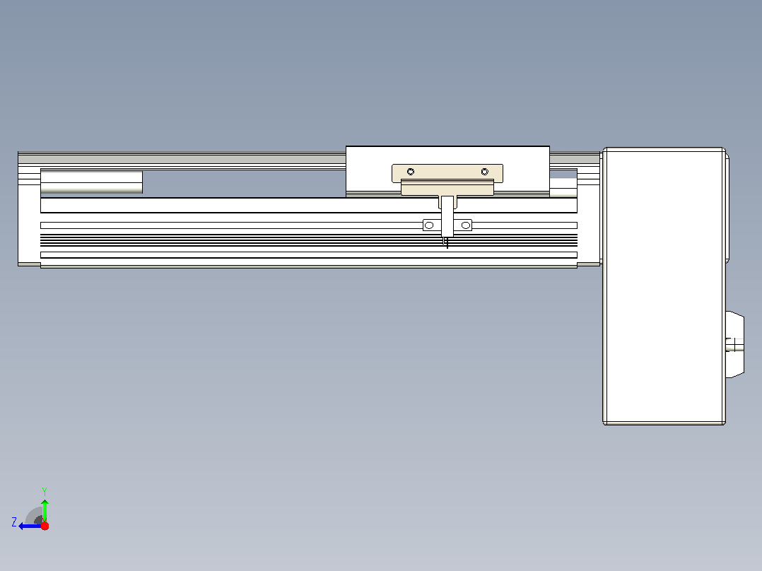 皮带直线轴半封闭可选导轨TPA-HNB-105D-90-L100-LP-Y-P20-N3右视图