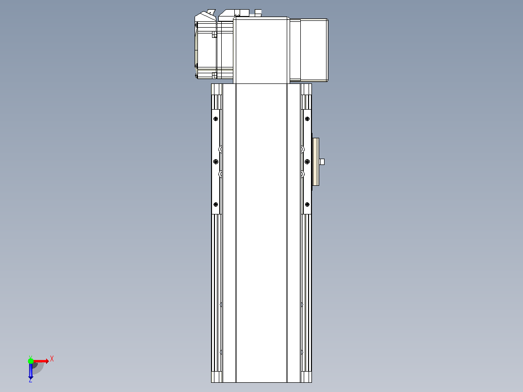 皮带直线轴半封闭可选导轨TPA-HNB-105D-90-L100-LP-Y-P20-N3俯视图