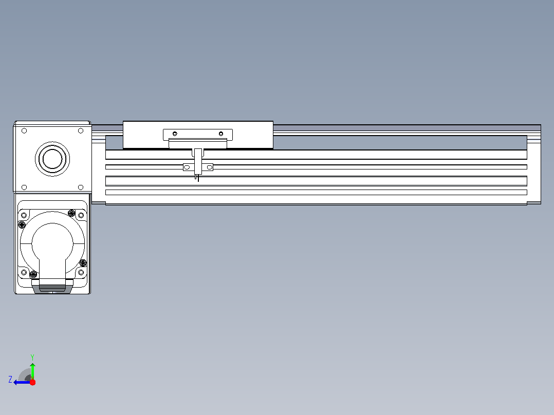 皮带直线轴半封闭可选导轨TPA-HNB-120D-110-L150-LP-C-P40-N3右视图