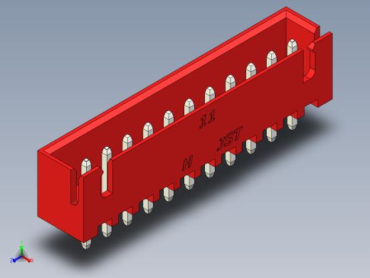 连接器红色JST XH 11针2.54 mm