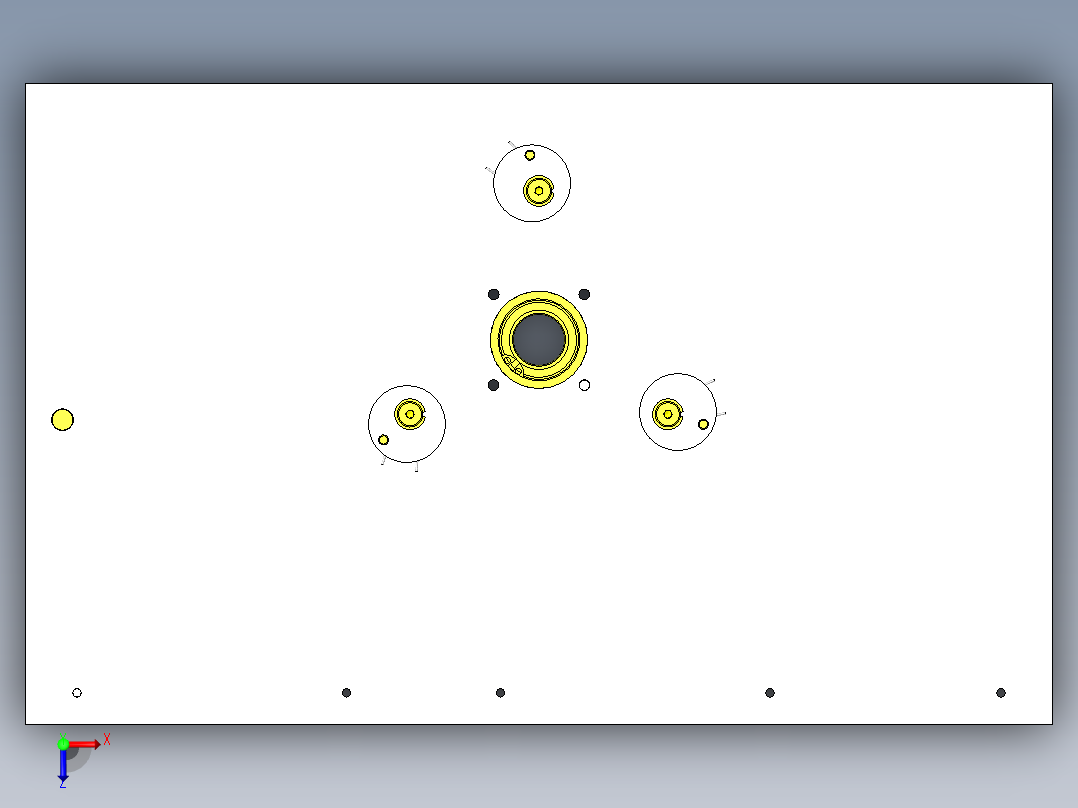偏心凸轮的内筒夹头俯视图