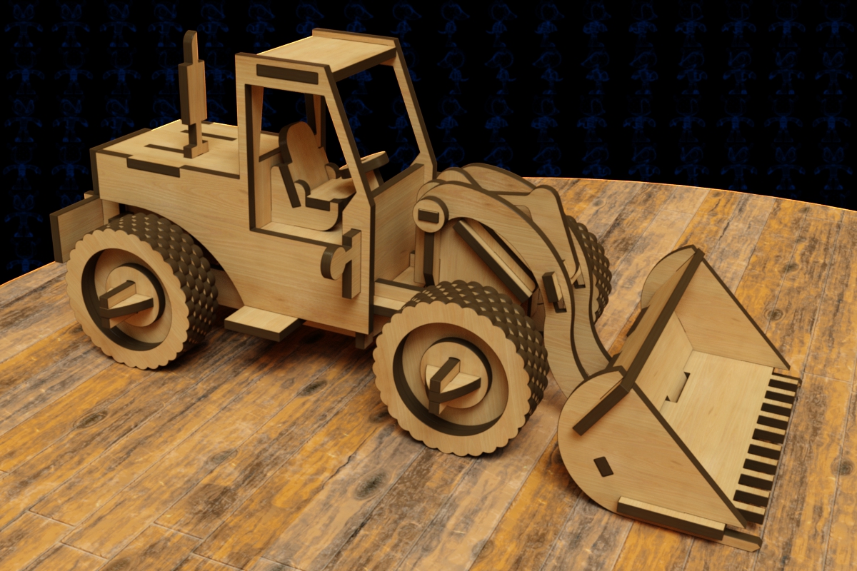 激光切割装载机立体拼装模型3D图纸 Solidworks2018 附多种格式