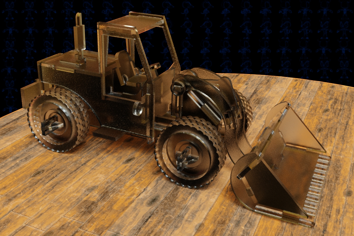 激光切割装载机立体拼装模型3D图纸 Solidworks2018 附多种格式