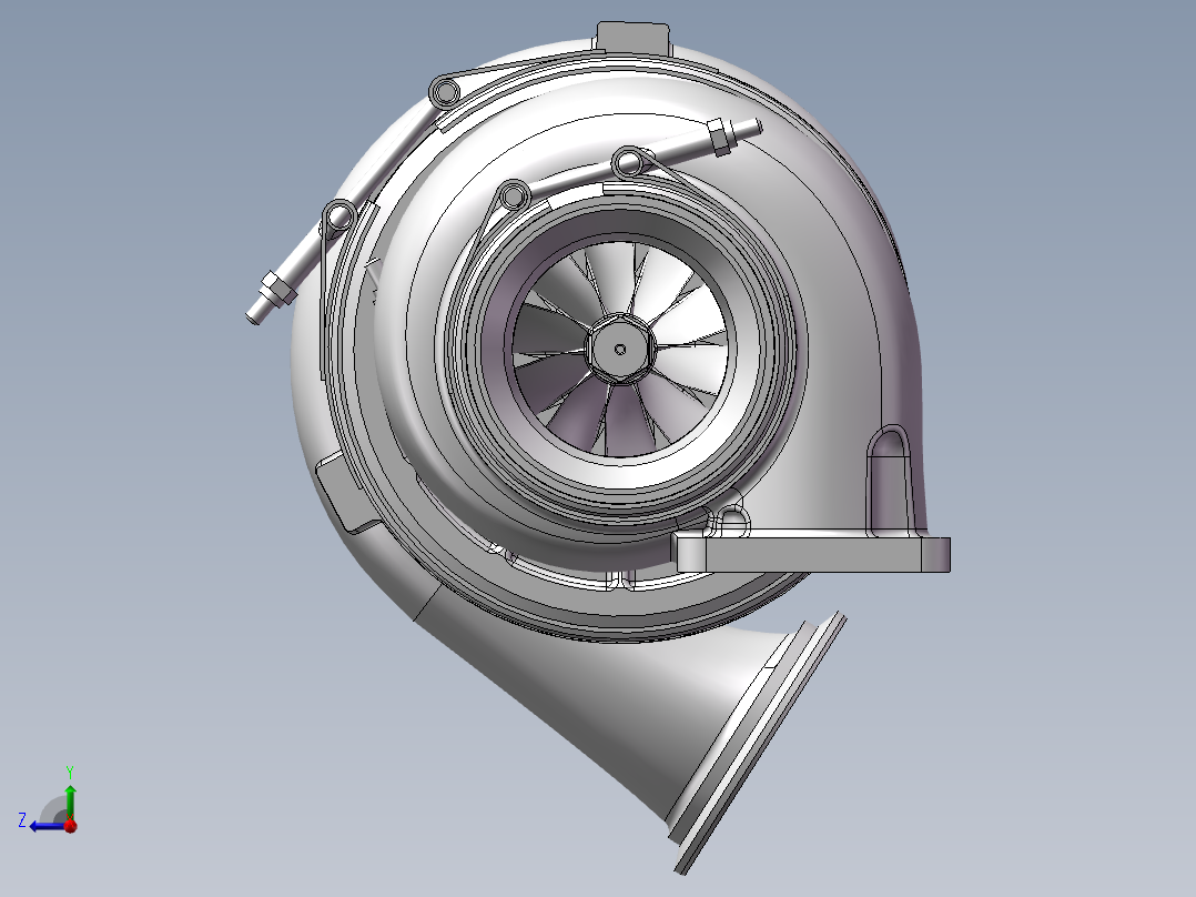 涡轮增压器模型（毕业设计）右视图