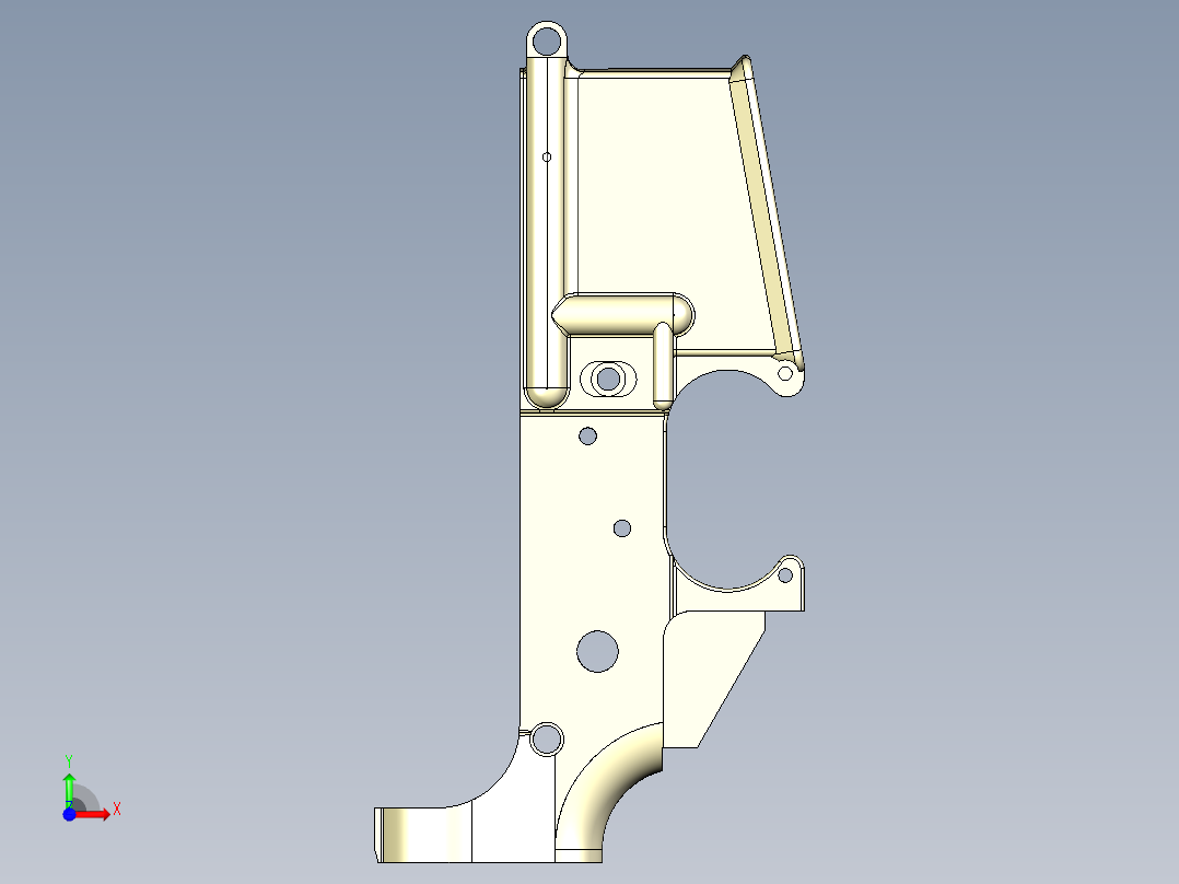 AR15下机匣3d模型前视图