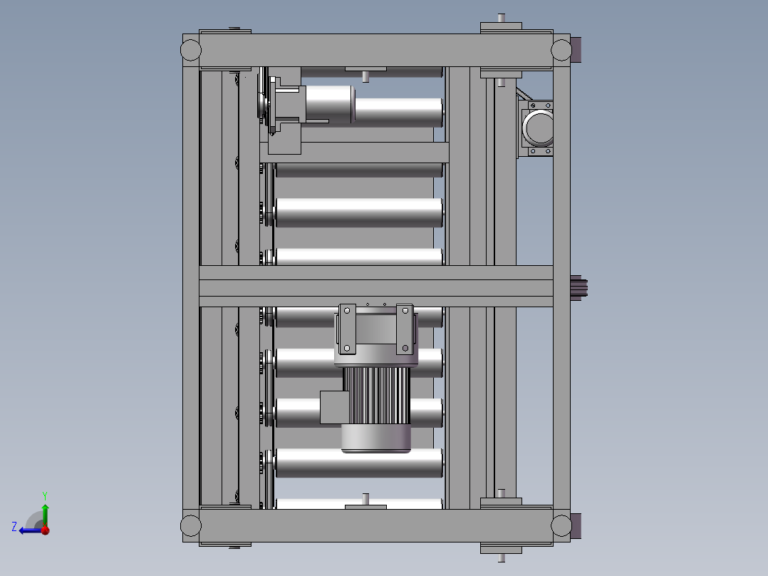 流水线上的L型自动翻转机3D模型右视图