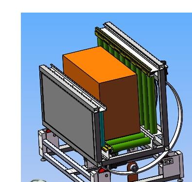 流水线上的L型自动翻转机3D模型