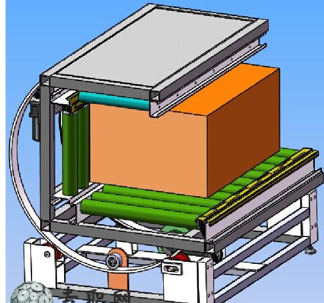 流水线上的L型自动翻转机3D模型