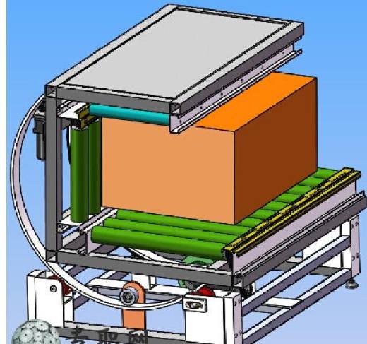 流水线上的L型自动翻转机3D模型缩略图