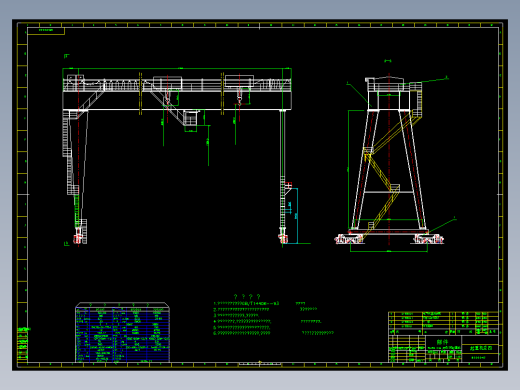 双梁50+50t门式起重机总图（s=43m)
