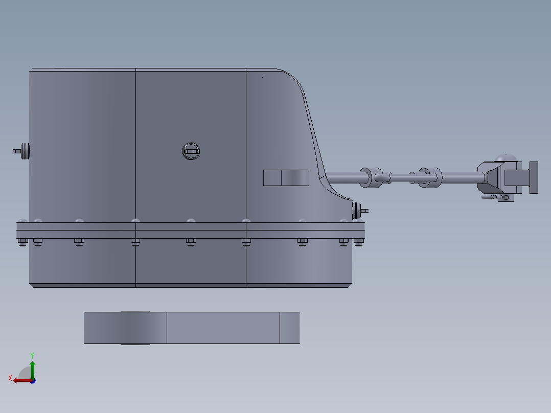 外露减速机后视图