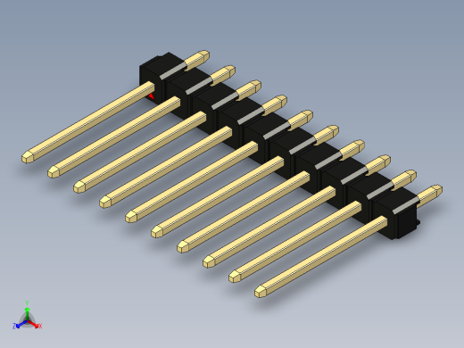 彩色公头100mil（2.54mm）系列-DS1021_black_1x10p_100mil_Type5_rev1.0