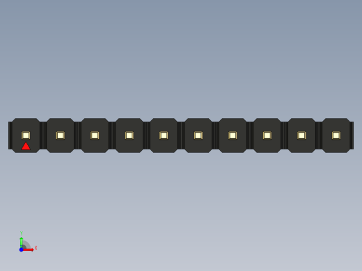 彩色公头100mil（2.54mm）系列-DS1021_black_1x10p_100mil_Type5_rev1.0前视缩略图