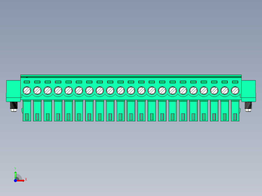 DEGSON 15EDG（公头） 3.5mm 螺钉锁紧，插拔式接线端子 FullPack-15EDGKM-3.5-21P-14-00AH前视图