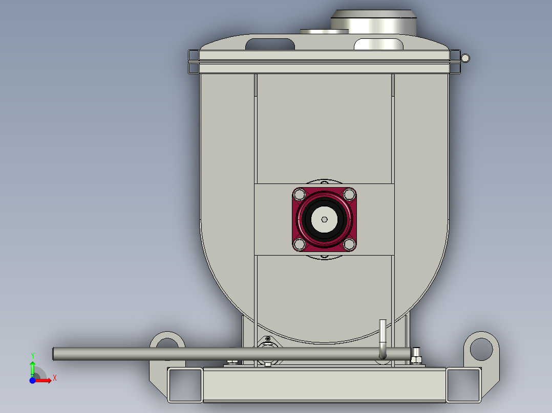 horizontal-mixer卧式搅拌机3D数模图纸 STP格式前视图