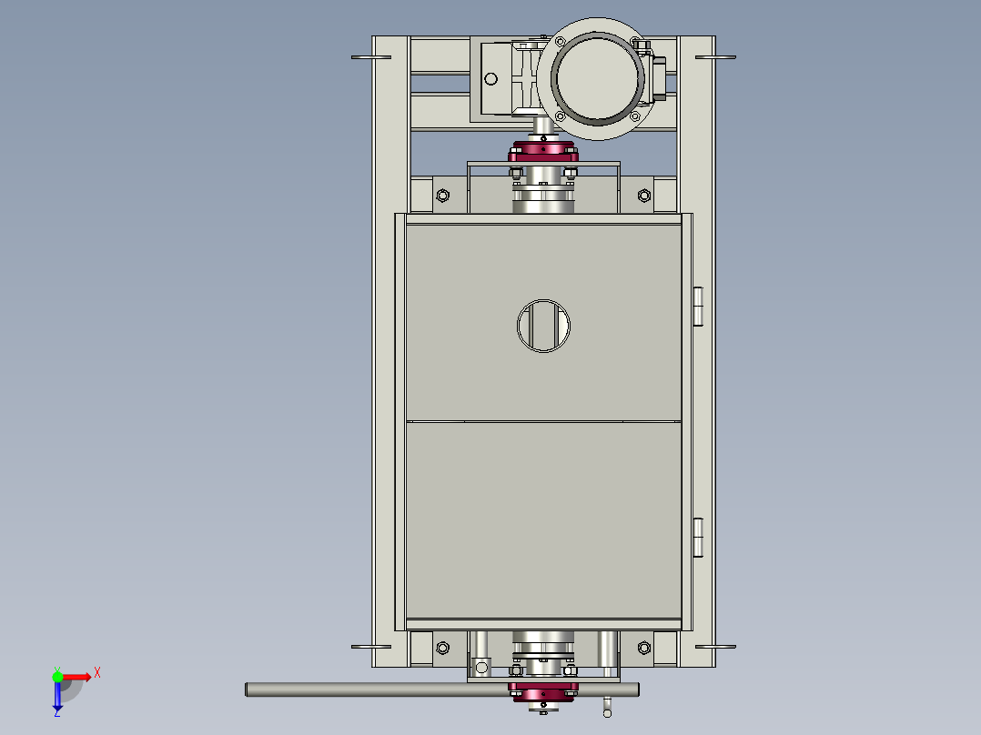 horizontal-mixer卧式搅拌机3D数模图纸 STP格式俯视图