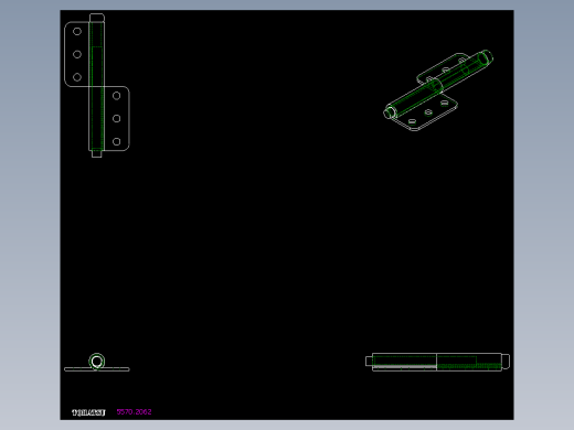 蝶型鉸鏈5570-2D多系列多零件图纸模型
