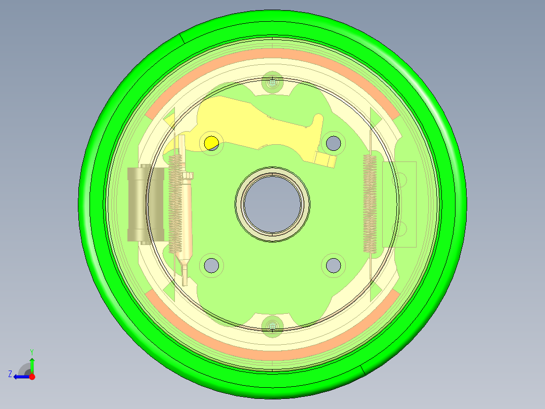长安轻型货车鼓式制动器的设计【领从蹄式】【含三维catia+全套CAD图+文档】右视图