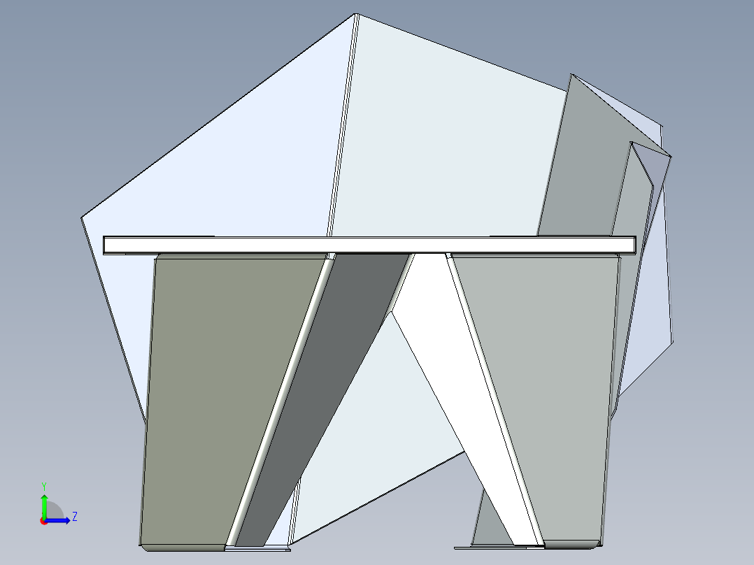 接待处-金属板和玻璃左视图