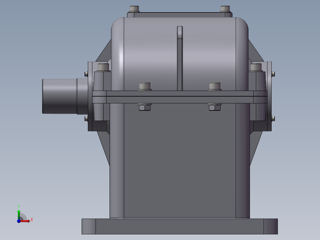 复杂的涡轮减速器前视图
