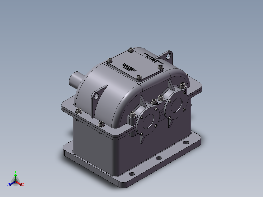 复杂的涡轮减速器正等轴测图