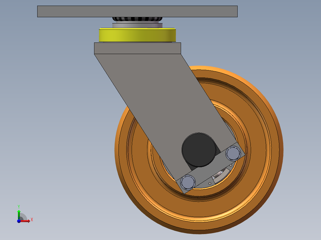 360度旋转设备车轮，前视图