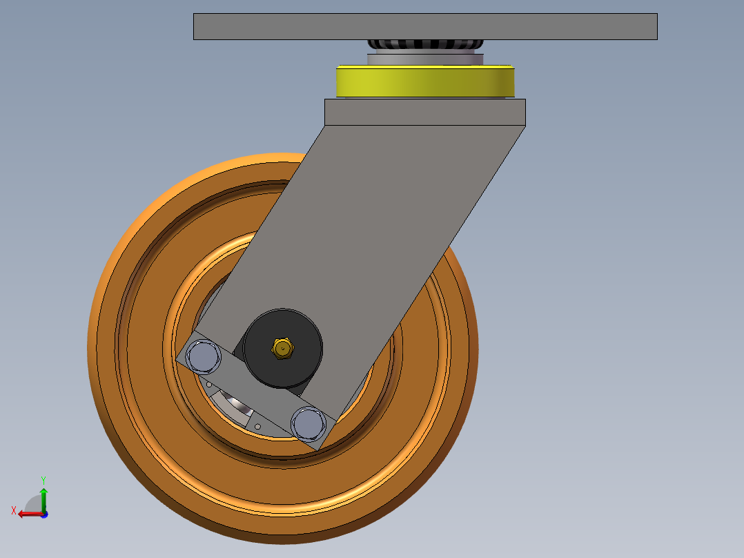 360度旋转设备车轮，后视图