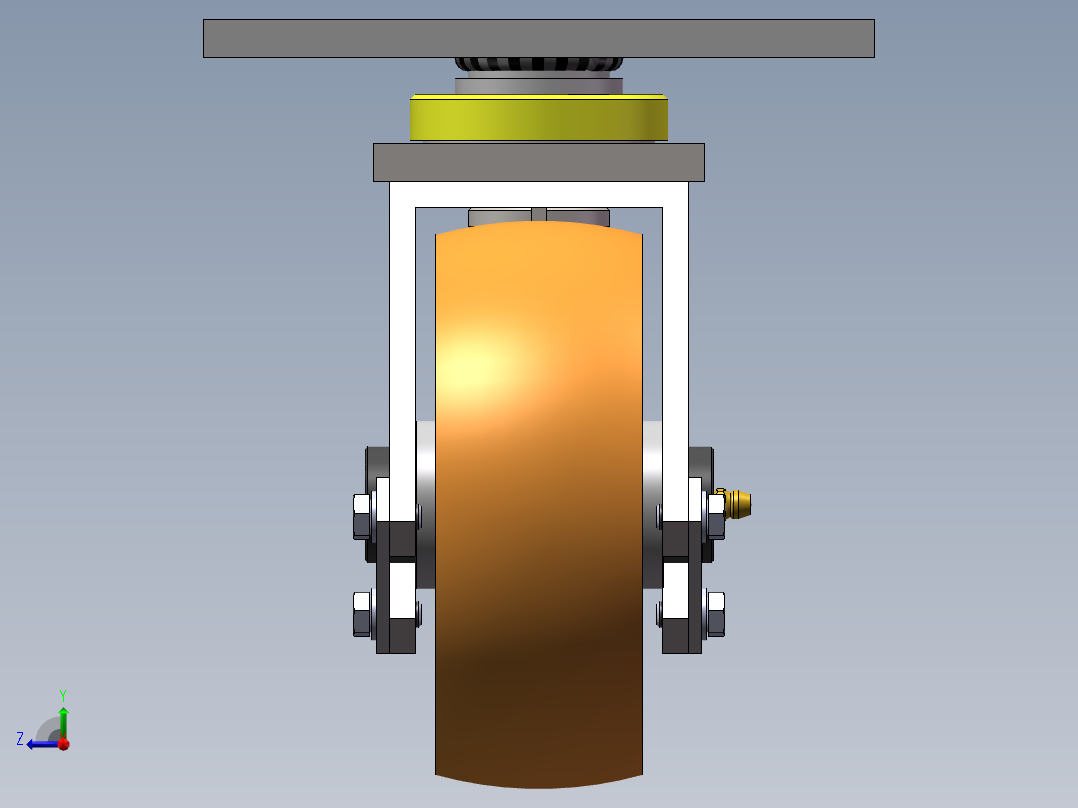 360度旋转设备车轮，右视图