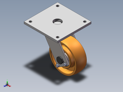 360度旋转设备车轮，正等轴测缩略图