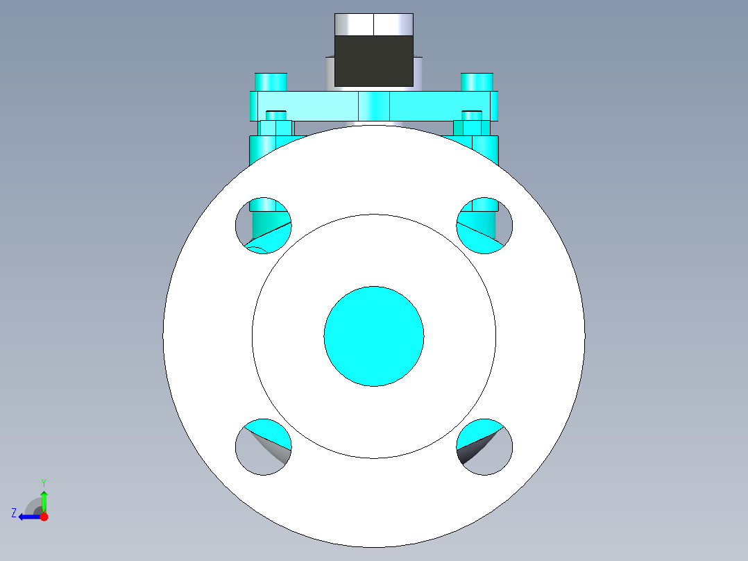 管道手动球阀-水管开关阀-手动阀门法兰连接球阀[32]右视图